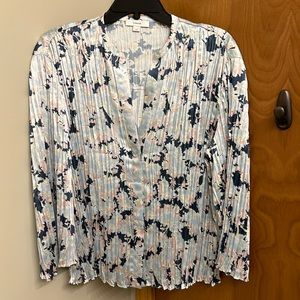 Vince Lotus Print Pleated Blouse brand new